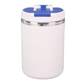 Taza de café Aislada de Acero Inoxidable, Taza de café de Acero Inoxidable con Fondo Antideslizante, Doble Capa Antiescaldado, Capacidad de 500 Ml con Cuchara para Oficina (BLUE)