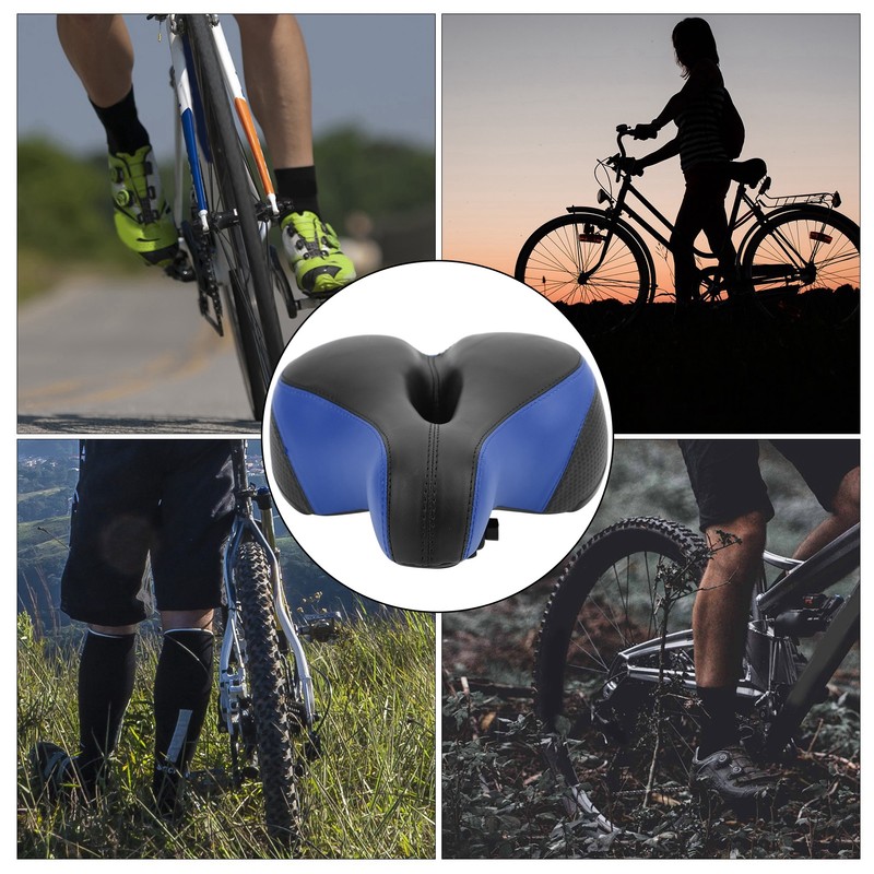 Bike Saddle Microfiber Leather HollowCarved Shock Absorber Mountain Bike Saddle
