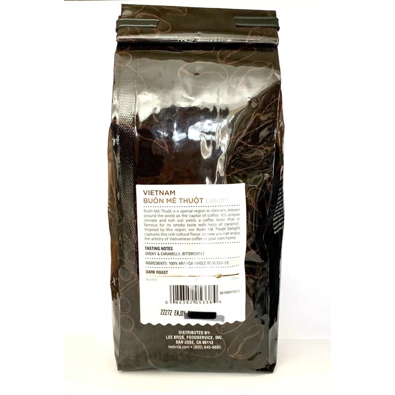 Lee's Coffee Vietnam Buon Me Thuot Delight Whole Bean Coffee
