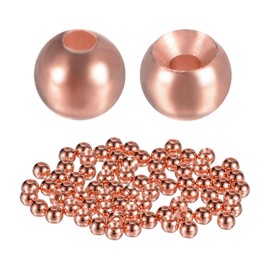 TIXIPEM 3.5mm Dia Tungsten Beads for Fly Tying [50PCS] - Slotted Head Ball for Tackle Craft & Fishing - [#10-12 - Copper Tone] Sink Deeper Faster Tapered Hole Fly Fishing Materials