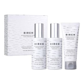 Nature Republic Birch Intensive For Men Skin Care Kit, Face Wash & Moisturizer for Hydrated Skin, Facial Toner (4.05 Fl.Oz) Emulsion (4.05 Fl.Oz) Cleaner (3.38 Fl.Oz), Korean Gift Sets