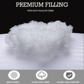 PILOMA Hotel Collection Bed Pillows Set of 2 King Size - Down Alternative Microfiber Filled Soft Bedding Pillow for Back, Stomach or Side Sleepers