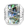 AeraVida Timeless Stripe Line Zig-Zag Abalone Shell .925 Sterling Silver
