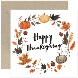 Happy Thanksgiving Cards for Him or Her - Thanksgiving Greeting Cards for Family and Friends - Holiday Greeting Cards for Men and Women