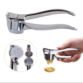 Kostma Garlic Press, Garlic Cutter, Garlic Crusher, Practical Kitchen Aid, Robust, Zinc, Silver