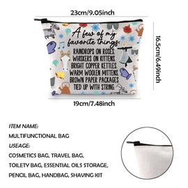WCGXKO Music Inspired Broadways Musical Gift Sound Music Name List Make Up Zipper Bag For Theratry Musical Fans (A few whi)