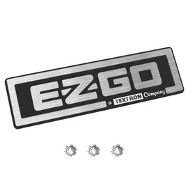 CLUBRALLY EZGO Name Plate, EZGO TXT Front Emblem for 1994-2010 Gas & Electric Golf Carts, OEM#71037G01 (Silver)