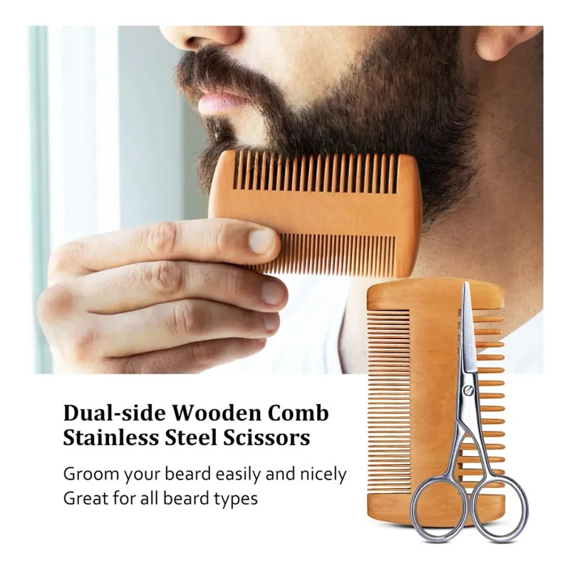 Kit De Barba Male God Gifts Para Hombre Con Aceite,