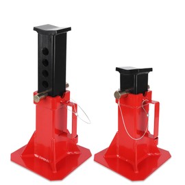 Heavy Duty Car Jack Stand, Heavy Duty Pin Type Professional Car Jack Stand with Lock, Automotive Jack Stands, Adjustable Height 11"-18", 12 Ton (26,400 Lb) Capacity, Red, 1 Pair