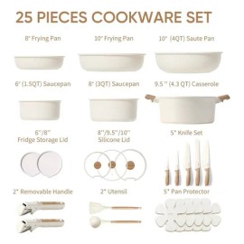 Batería De Cocina 25pzs Carote Con Cuchillo