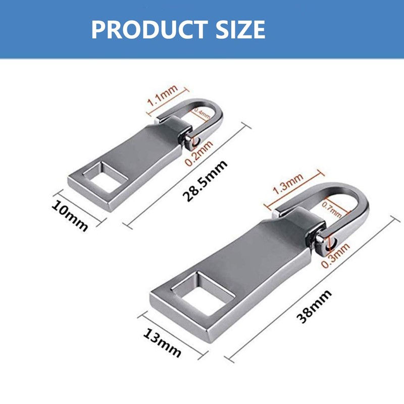 Zipper Pull Replacement,Metal Zipper Handle Mend Fixer Zipper Tab Repair
