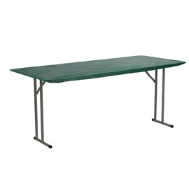 Kwik-Covers 8' x 18" Narrow/Skinny Rectangle Fitted Plastic Table Covers 18" x 96", Bundle of 5 (Hunter Green)