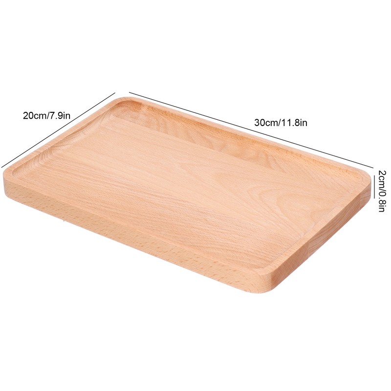 Fruit Dishes Beech Wooden Serving Tray Rectangular Decorative Dessert Plate