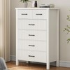 Jocoevol Fluted 6 Drawers Dresser for Bedroom, Tall Modern Chest