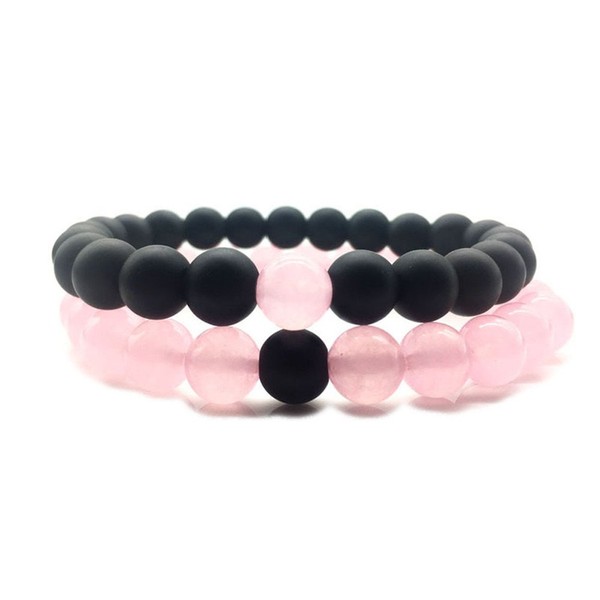 GraceAngie Long Distance Relationship Bracelets Onyx Gemstone Matching Set Bracelet