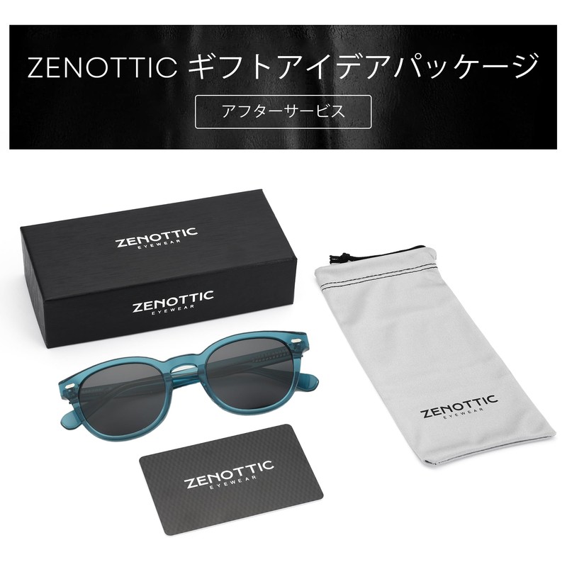 ZENOTTIC Polarized Sunglasses, Women's, Men's, UV Protection, Round, Handmade, Acetate