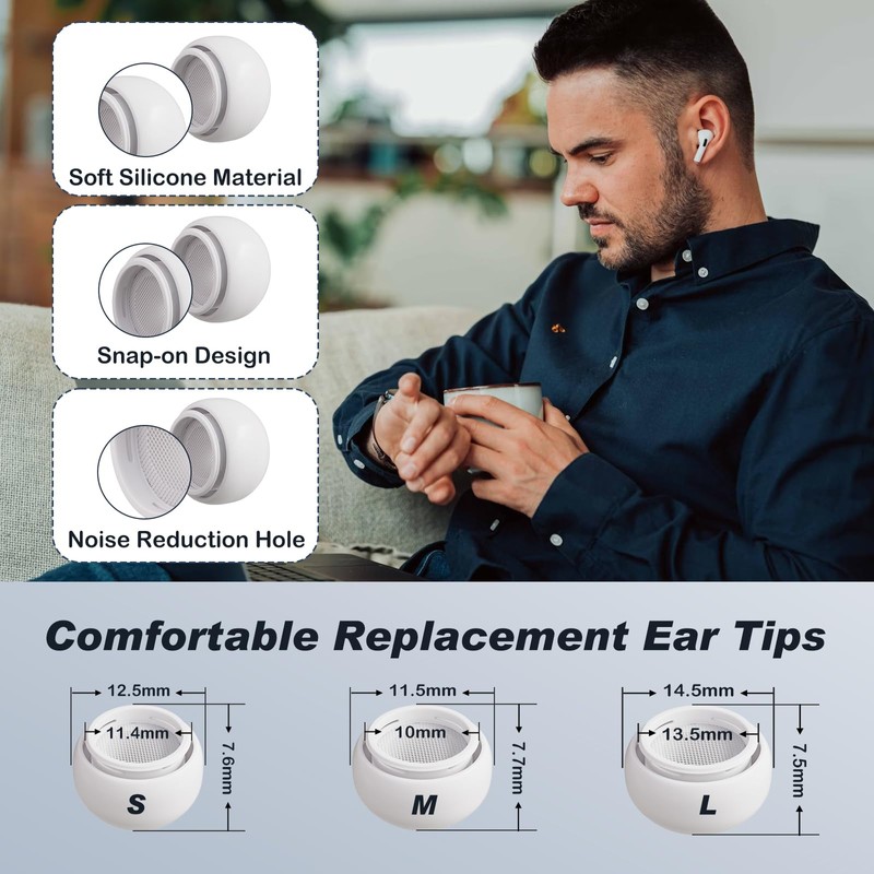 Airpods Pro 2nd Generation Case Cover, Full Protective Soft Silicone,