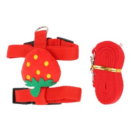 Bunny Rabbit Harness and Leash Set, Cute Strawberry Vest Harness Leash for Bunny Kitten Puppy, Small Pets