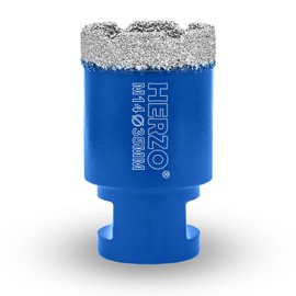 HERZO Diamond Tile Drill Bit 35 mm, M14 Thread Dry Drill, Diamond Drill Hole Saw, Diamond Drill Bits for Drilling for Tiles, Marble, Granite, for Angle Grinders