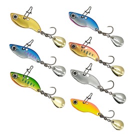 Orurdo qb100219a03 Mini Spin Tail Jig, 7 Color Set, 0.2 oz (5 g), Stream Barbless Hook