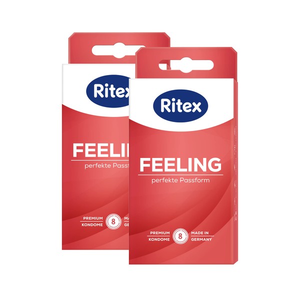 Ritex Feeling Condoms - Perfect Fit - for an Intense Skin-Close Feeling, Pack of 16, Made in Germany
