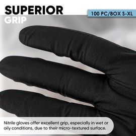 B-well Pulse 100 x Box Nitrile Gloves, Disposable Gloves, Examination Gloves, Nitrile Gloves, Powder-Free, Latex-Free, Non-Sterile, Latex-Free, Disposable Gloves (L, Pack of 100)