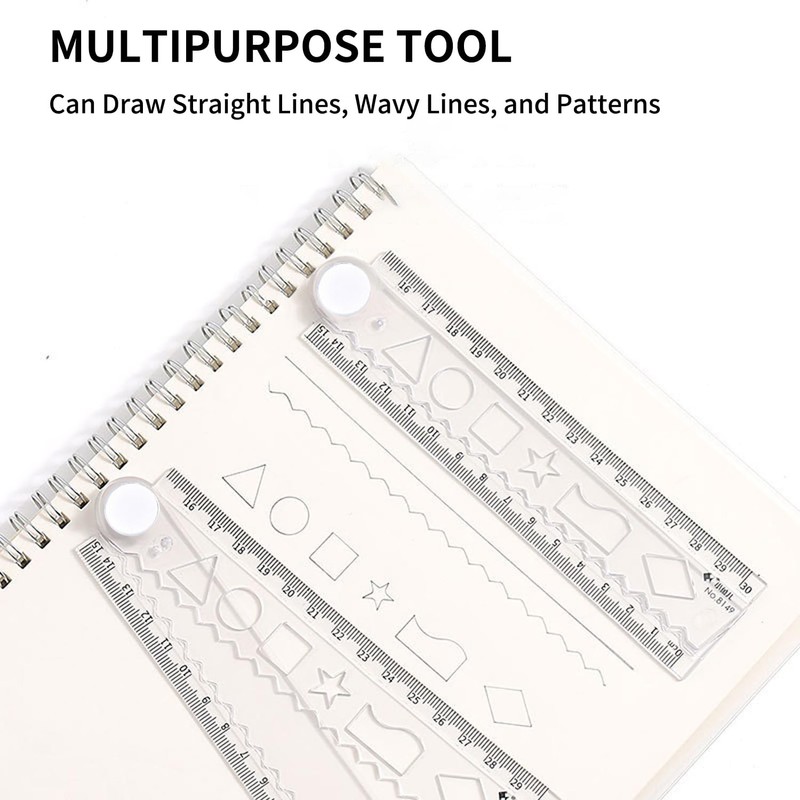 QUETTO 3 PCS Folding Rulers 30cm Foldable Plastic Geometric Straight