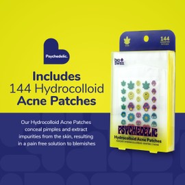 BioSwiss Psychedelic Pimple Patches, Hydrocolloid Acne Patch for Zits and Blemishes, Face and Skin Stickers, 144 Count