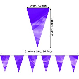 32.8FT Purple Glitter Triangle Pennant Banner Flag Metallic Bunting Fabric Garland for Christmas Graduation Wedding Engagement Anniversary Bachelorette Bridal Shower lavenderValentine's Party Decor