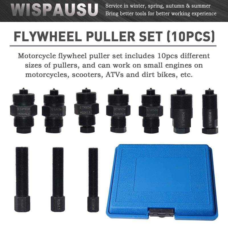 WISPAUSU Motorcycle Flywheel Puller Kit for Small Engine, 14mm 16