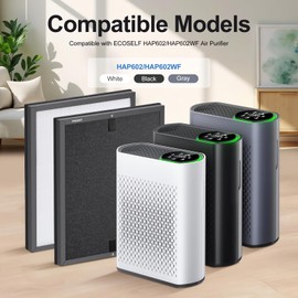 LOSKLENO HAP602 Replacement Filter for ECOSELF HAP602/ HAP602WF Air Purifier, True Hepa 3-IN-1 H13 Filter Replacement, High-Efficient Filtration for Home, 2 Pack