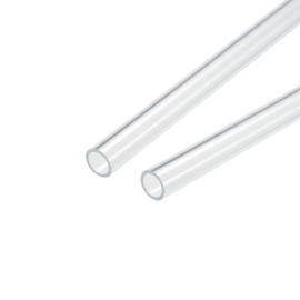 sourcing map Pack of 2 PVC transparent tubes, inner diameter 12 mm, diameter 15 mm, length 250 mm, acrylic plastic tube for lamp making, floor lamps, furniture