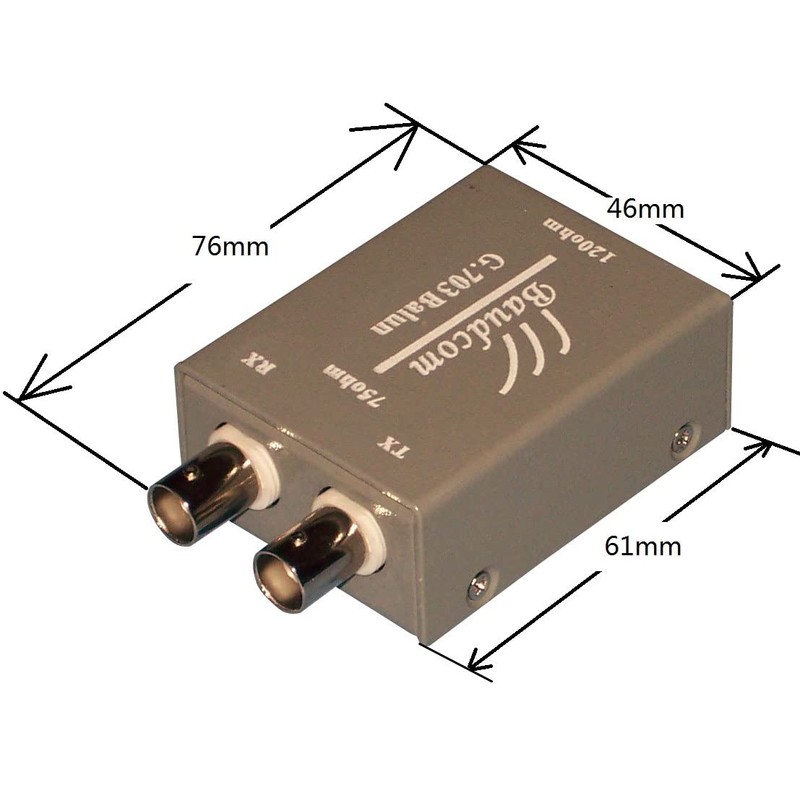 BAUDCOM Balun Adapter - G703 E1 Coax to RJ45, 75ohm