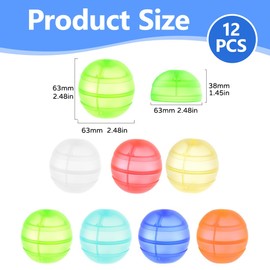 BCHKO Pack of 12 Reusable Water Bombs, Reusable Water Balloons, Pool Toy, Quick Inflatable Water Bombs for Water Parks, Solid, Piscine