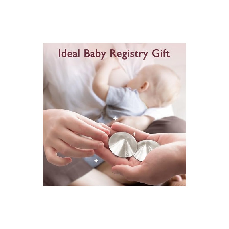 Silver Nipple Shields,999 Silver Nipple Shields for Breastfeeding, Protect and