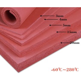 Placa de espuma de silicona Tablero de esponja de caucho de silicona de múltiples dimensiones grosor de 3 a 10 mm multiuso hogar-oficina compatible con calefacción industrial (200*250mm,3Mm)