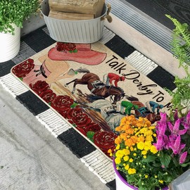 Artoid Mode Talk Derby to Me Kentucky Doormat, Home Decor Low-Profile Switch Rug Door Mat Floor Mat for Indoor Outdoor 17x29 Inch