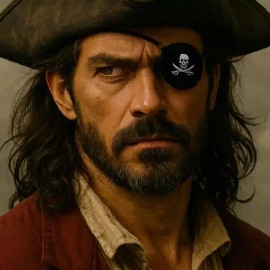 해적 눈가리개 스컬 디자인 할로윈 파티 테마 행사 무대 공연 소품 변장 [대형] Pirate Eye Patch Skull Design Halloween Party Theme Event Stage Performance Prop Costume [Large]