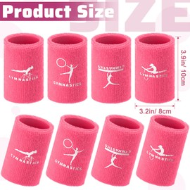 Blosssound 4 Pairs 3.9 Inch Gymnastics Sports Wristbands for Kids Wrist Sweatbands Polyester Cotton Wrist Bands Sweat Band for Wrist Gym(Pink)
