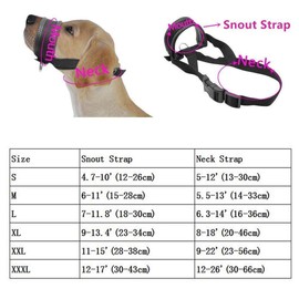 Nylon Dog Muzzle for Large Dogs Prevent from Biting, Barking and Chewing, Adjustable Loop (M/Black)