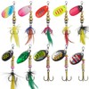 Fishing Lures Spinner Baits Kit, 10pcs Inline Spinnerbait with Rooster