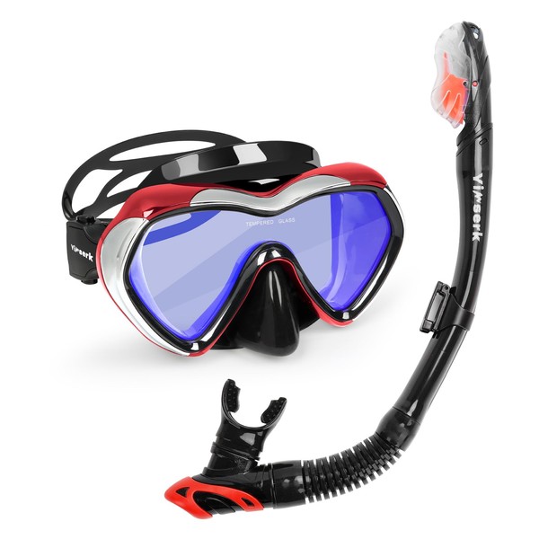 Yimserk Snorkeling Gear for Adults – Anti-Fog Panoramic Snorkel Mask