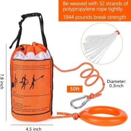 ‎NTR Water Rescue Throw Bag with 50/70/98ft Rope Throw Rope Bag Life Saving Equipment - 50ft Rope