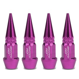 DNA MOTORING 17mm Valve Stem Caps Knurled Style Anodized Aluminum Tire Valve Stem Covers, for Most Vehicles, 4 pcs/Pack, 12mm Dia, Purple, VCAP-ZTL-9009-PP