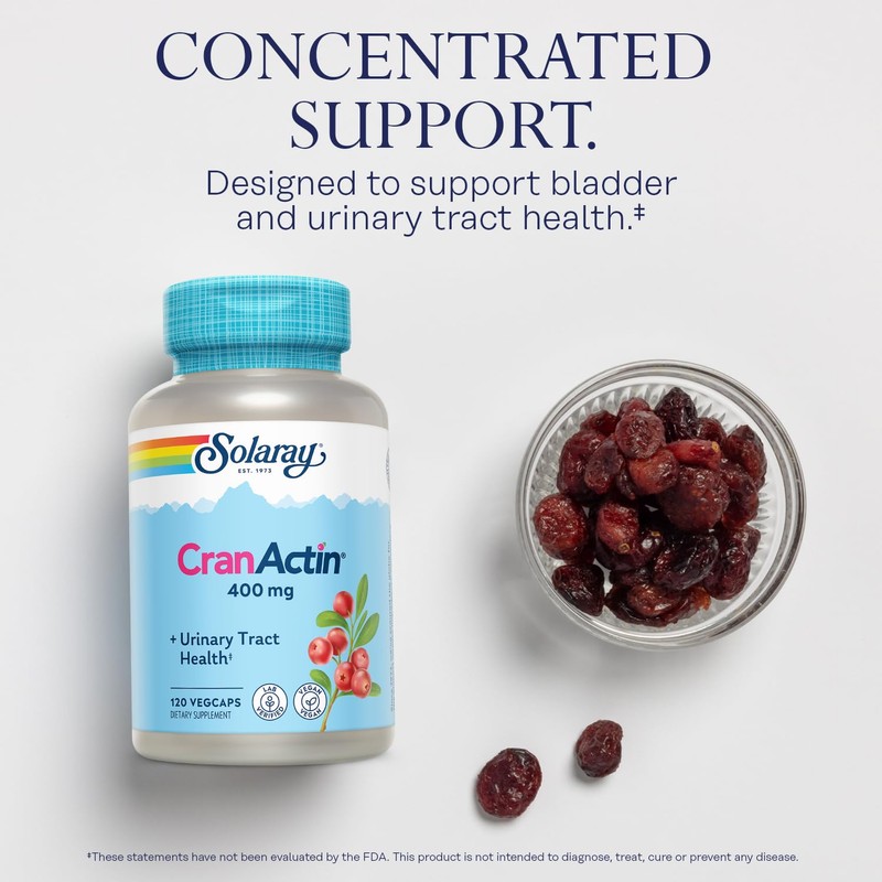 SOLARAY CranActin Cranberry Extract 400 mg - Cranberry Supplements for