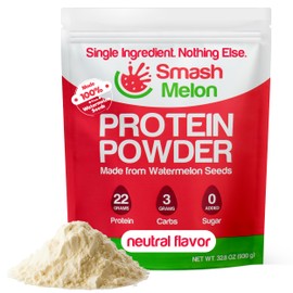 Smash Melon Watermelon Seed Protein Powder Raw - Cold-Pressed, Single-Ingredient Unflavored Protein Powder- Shake or Bake with it