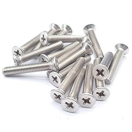YGTGZ M5x30mm Flat Head Wood Screws,Self Tapping Screw 304 Stainless Steel Screw Phillips Head Self Drilling (50pcs)