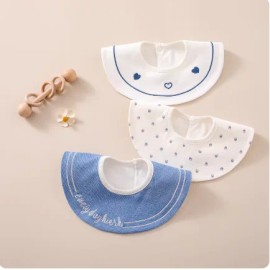Custom Printed Sublimation Front Bamboo Bibs Lovey Back Cotton Terry Cloth Eating and Teething Newborn Baby Bibs With SnapsSize: 3T, Color: Brown