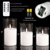 GenSwin Flameless Candles with Remote Timer, Clear LED Battery Operated