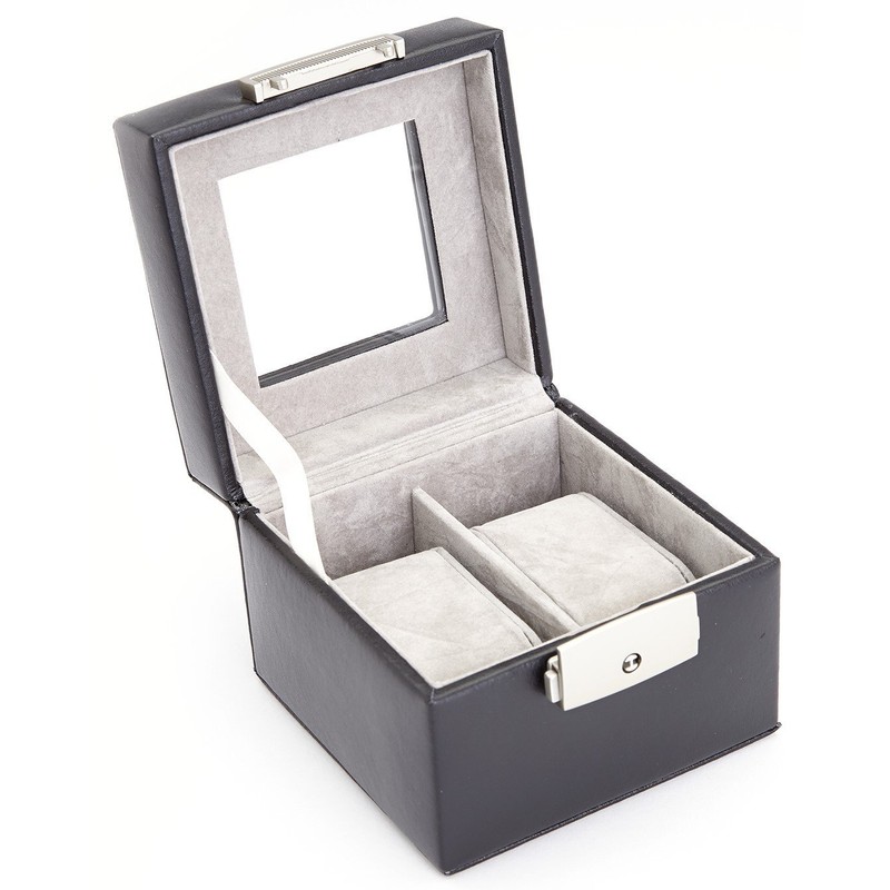 Royce Leather Luxury Two Slot Watch Box in Genuine Leather